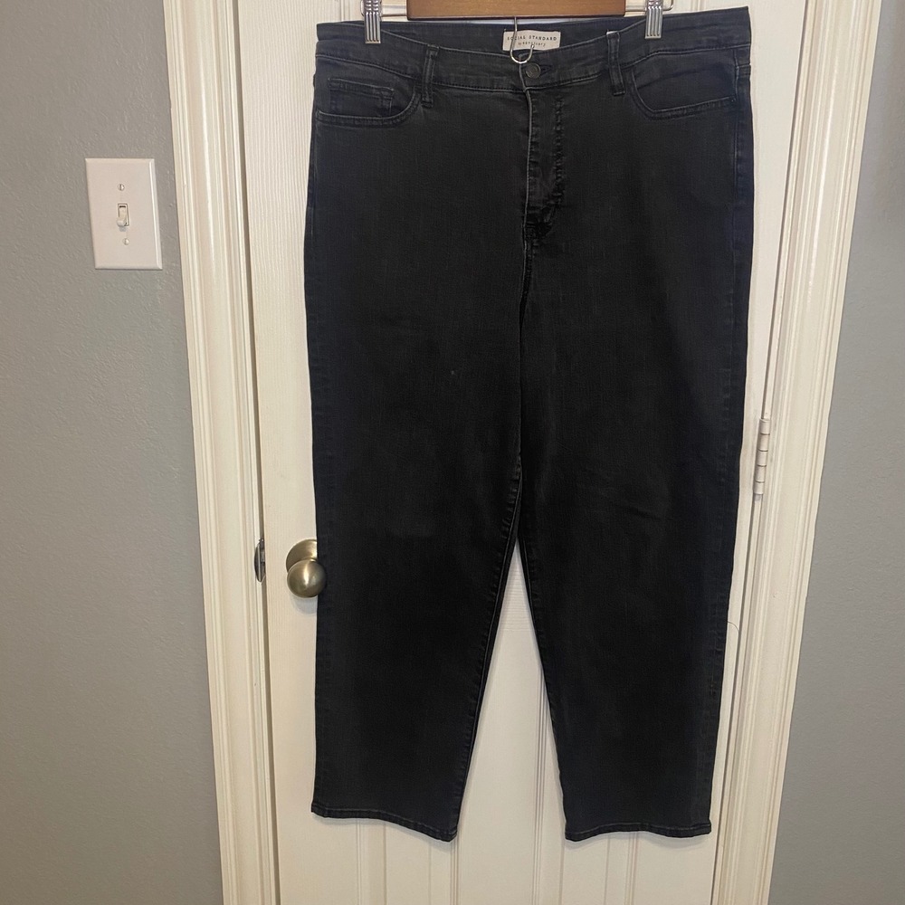Social Standard by Sanctuary Womens Slim Straight Jeans Gray Size 16 Minimalist